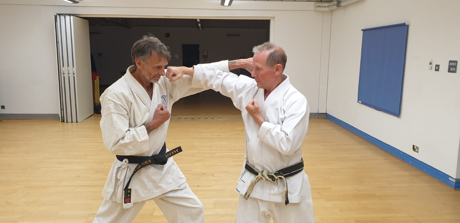 Two men spar in Shikukai Karate